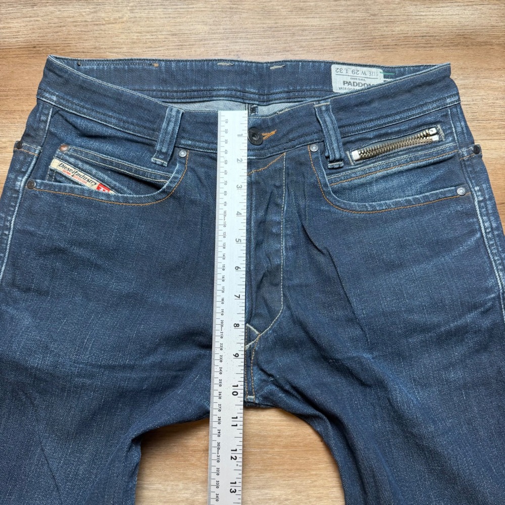 Diesel Paddom Jeans Mens 29x30 Blue Dark Wash Straight Leg Stretch Made in Italy - Picture 12 of 15